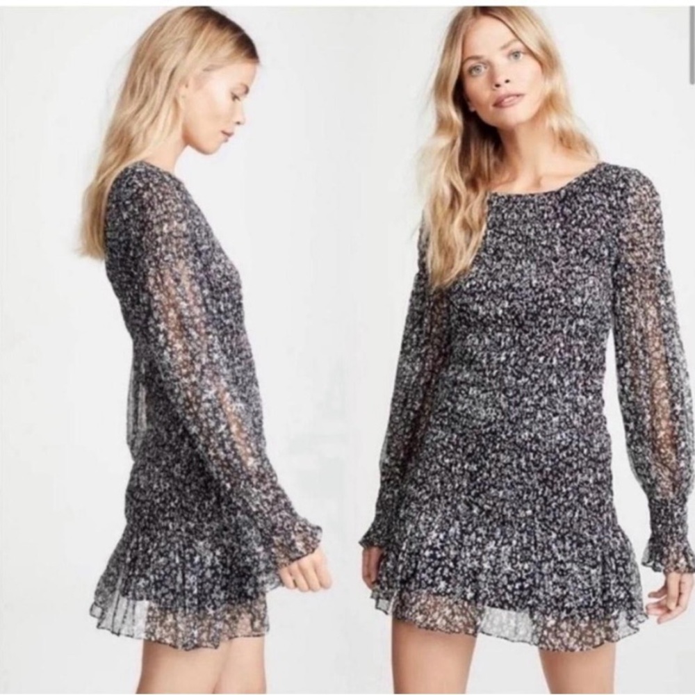 Love shack fancy Scarlett fitted print mini dress - worn twice - size m
